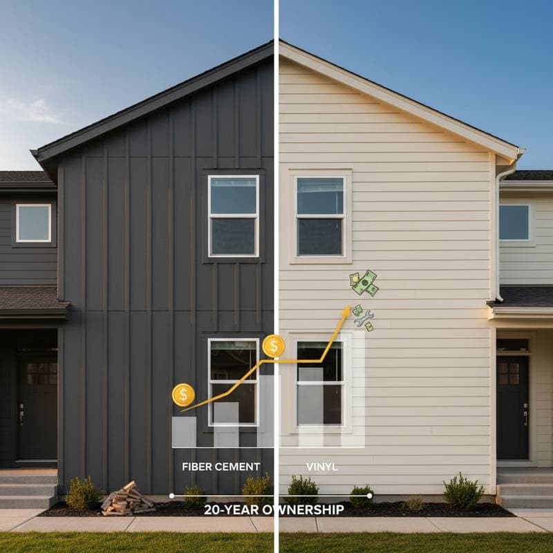 Featured image for Fiber Cement vs Vinyl: True 20-Year Ownership Costs