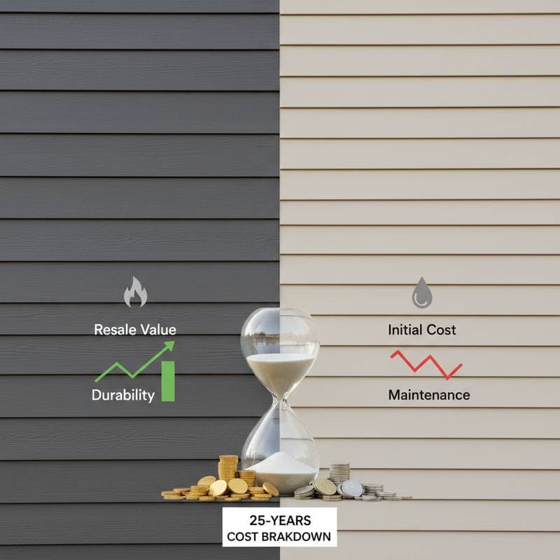 Featured image for Fiber Cement vs Vinyl: 25-Year Cost Breakdown