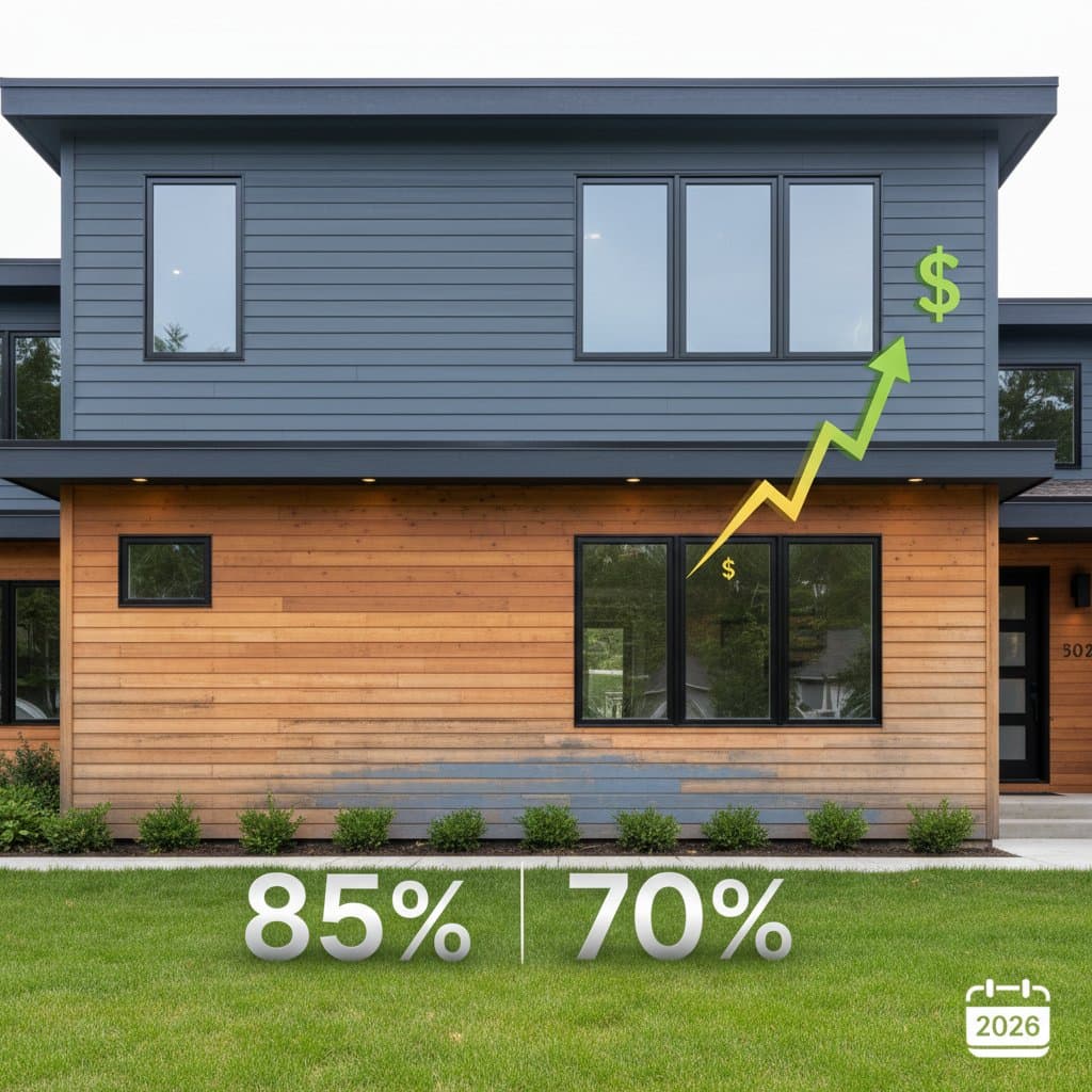 Featured image for Fiber Cement Returns 85% at Resale vs Wood's 70%